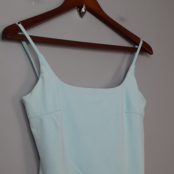 PRINCESS POLLY Spagetti Strap CottageCore Coastal Cowgirl Baby Blue Ruffle Dress - Picture 2 of 9